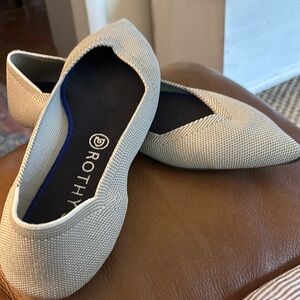 Rothy's Cream Pointed Toe Flats